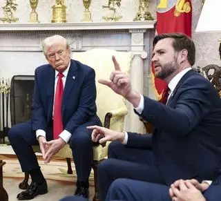 Wołodymyr Zełenski, Donald Trump i J.D. Vance