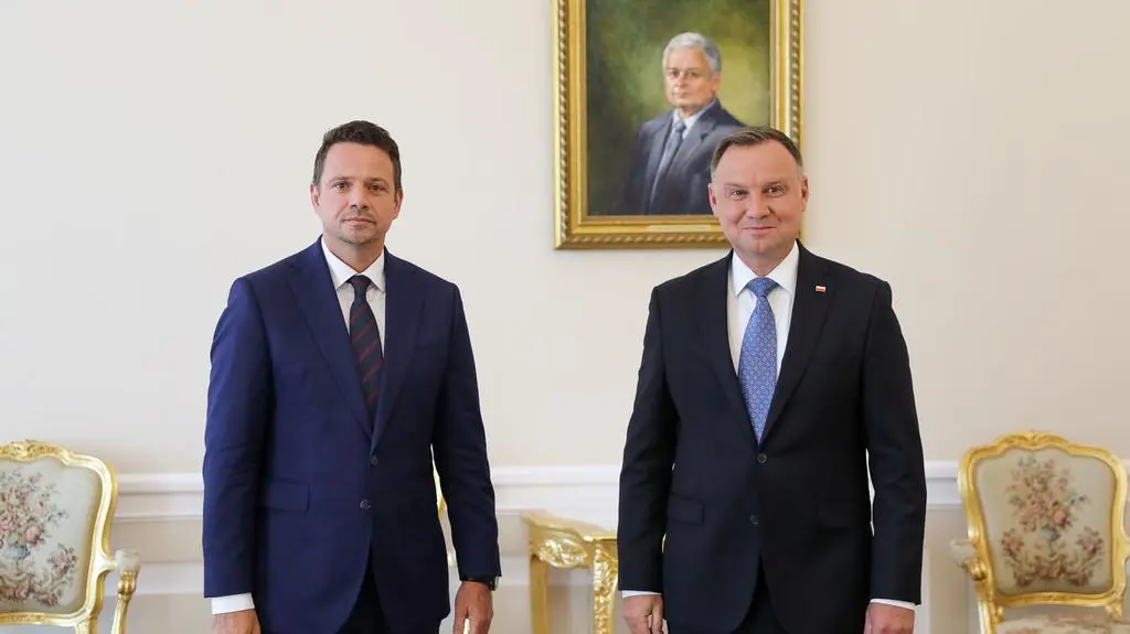 Trzaskowski i Duda w Pałacu Prezydenckim, 2020 r.