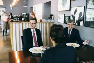 Premier w restauracji w Gliwicach