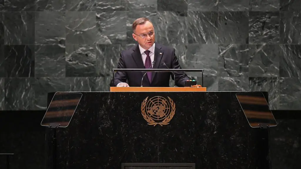 President Andrzej Duda addressing the 78th U.N. General Assembly 