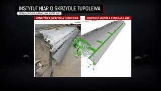 Porównanie skrzydła TU154M zniszczonego w katastrofie w Smoleńsku ze skrzydłem z symulacji NIAR
