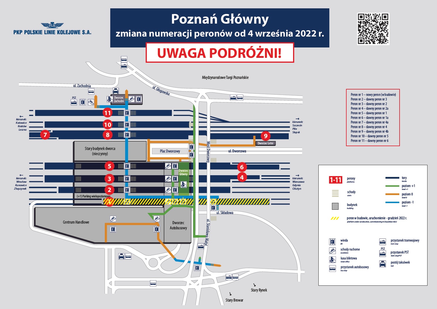 Nowy układ peronów na stacji Poznań Główny