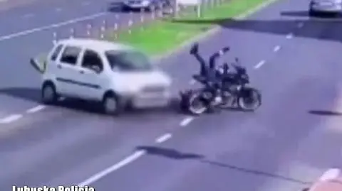 Nie ustąpił pierwszeństwa, wjechał w motocyklistę. Kolizja w oku kamery