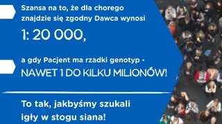 Znalezienie dawcy szpiku jest jak szukanie igły w stogu siana