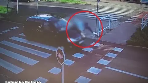 Schodziła z przejścia dla pieszych, gdy uderzył w nią samochód. Nagranie ku przestrodze