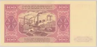100 złotych z 1948 r. (rewers)