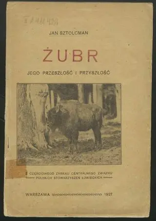 Okładka książeczki poświęconej żubrowi autorstwa Jana Sztolcmana