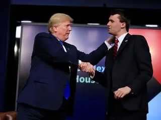 Charlie Kirk z prezydentem Stanów Zjednoczonych Donaldem Trumpem 