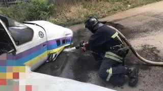 Służby ratownicze w miejscu wypadku 