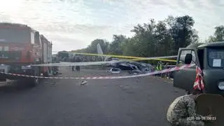 Miejsce katastrofy samolotu wojskowego w obwodzie charkowskim  