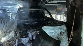 Pożar hali garażowej na gdyńskim Witominie