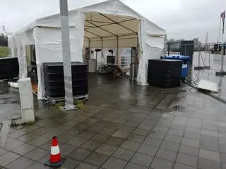 Punkt został zniszczony w środę przez wiatr