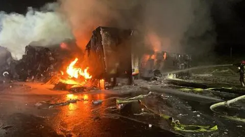 Zderzenie ciężarówek na A1. Trzy osoby w szpitalu