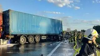 Wypadek na A1 na wysokości miejscowości Rombark (woj. pomorskie)