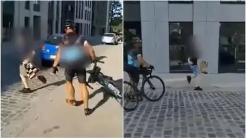 "Rowerzysta zaatakował nastolatków". Po publikacji nagrania mężczyzna sam zgłosił się do komisariatu 