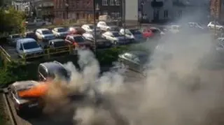 Pożar samochodów w Tczewie