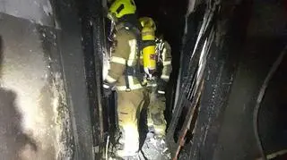 Nocny pożar kamienicy w Malborku