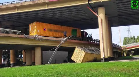 Kontener spadł z estakady