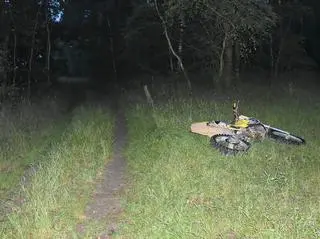 Po zderzeniu z dziewczynką motocykl wywrócił się