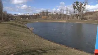 Zbiornik, gdzie doszło do zdarzenia. Jeszcze kilka dni wcześniej był skuty lodem