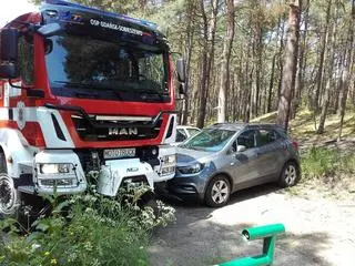 Wóz miał problem, by dojechać na plażę