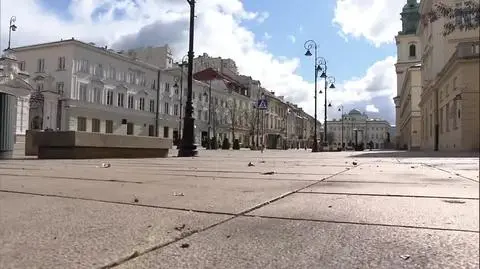 Empty streets of Warsaw on a sunny Saturday