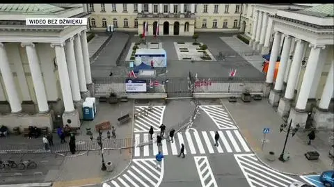 Long queue to the vaccination point in Warsaw