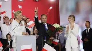 Agata Kornhauser-Duda z mężem Andrzejem i córką Kingą