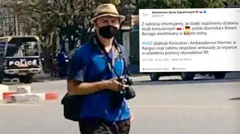 Robert Bociąga has been released from detention in Myanmar