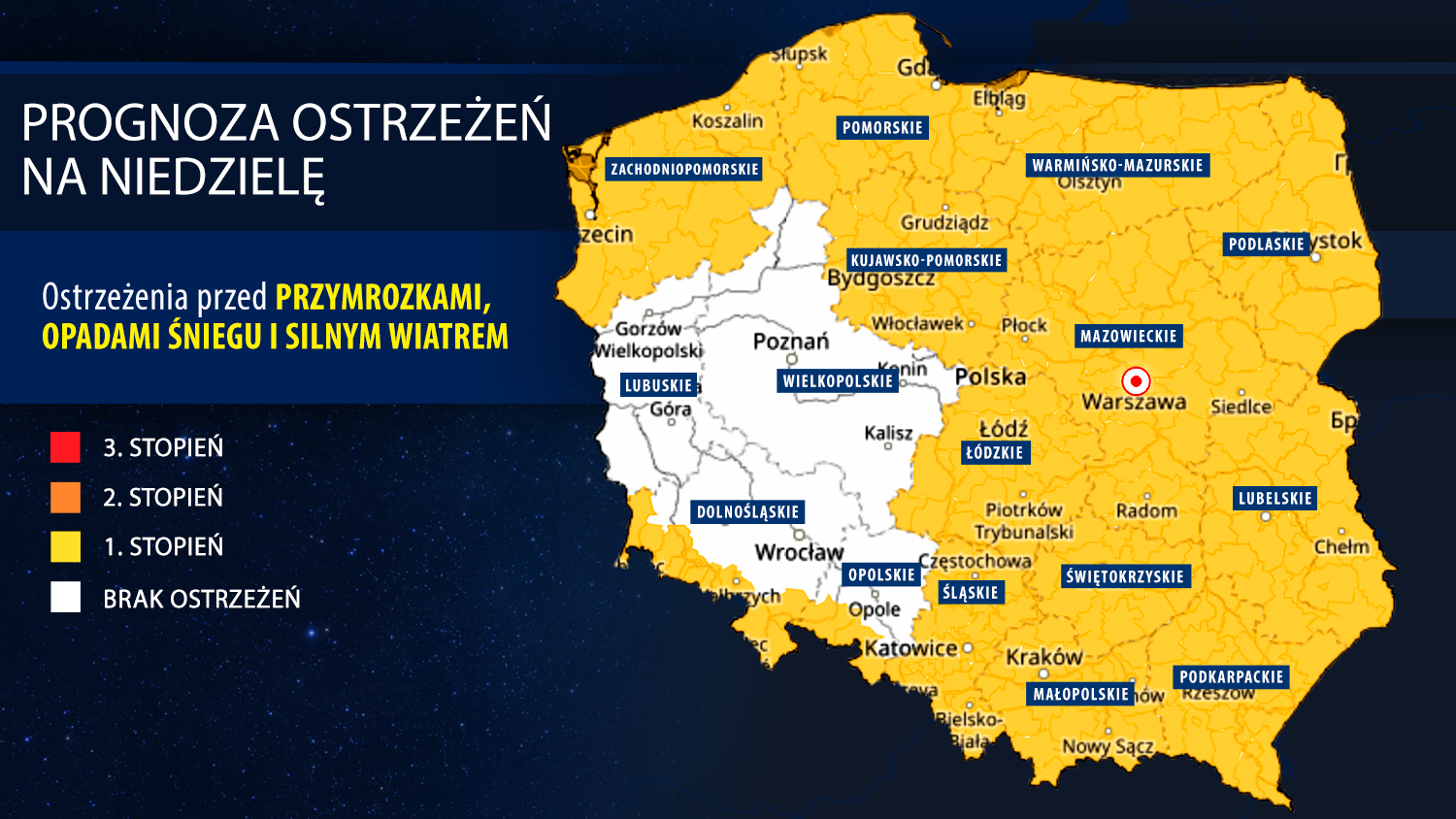 Prognoza zagrożeń na niedzielę