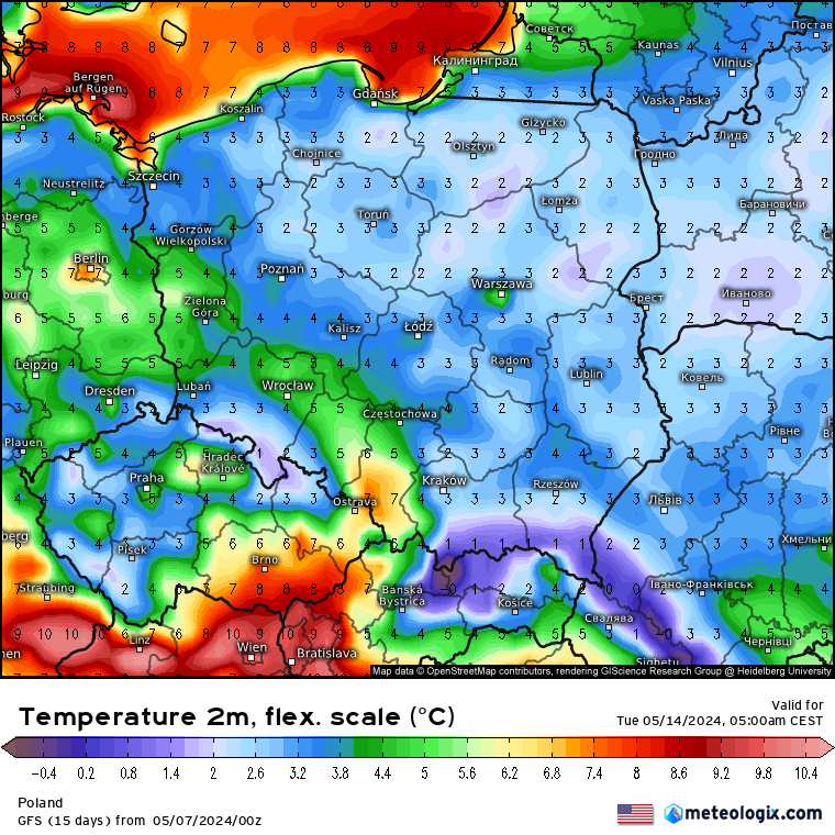 Temperatura rano 14 maja