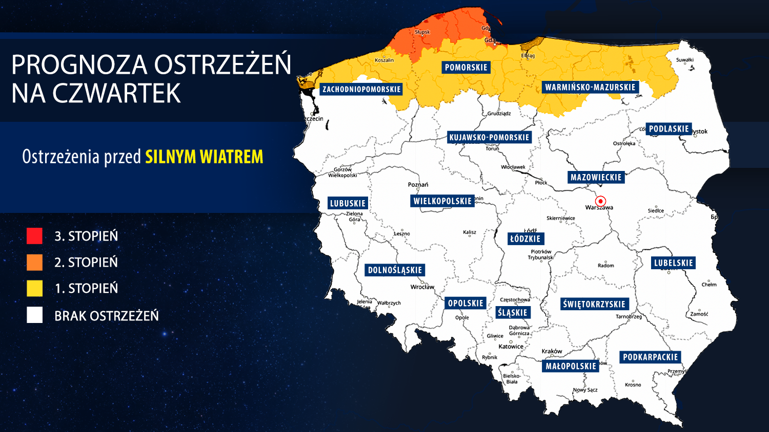 Prognoza zagrożeń na czwartek
