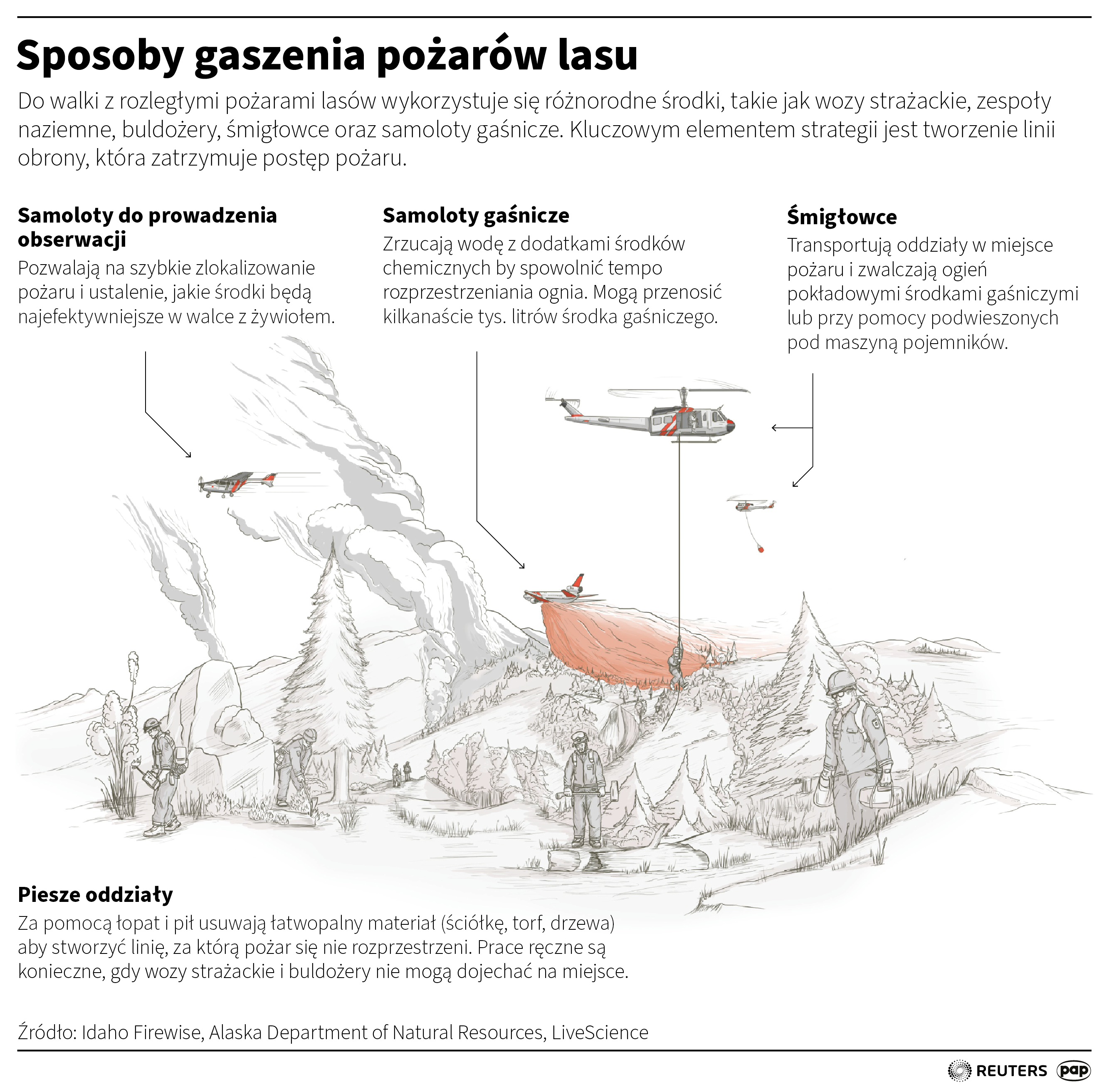 Sposoby gaszenia pożarów lasu