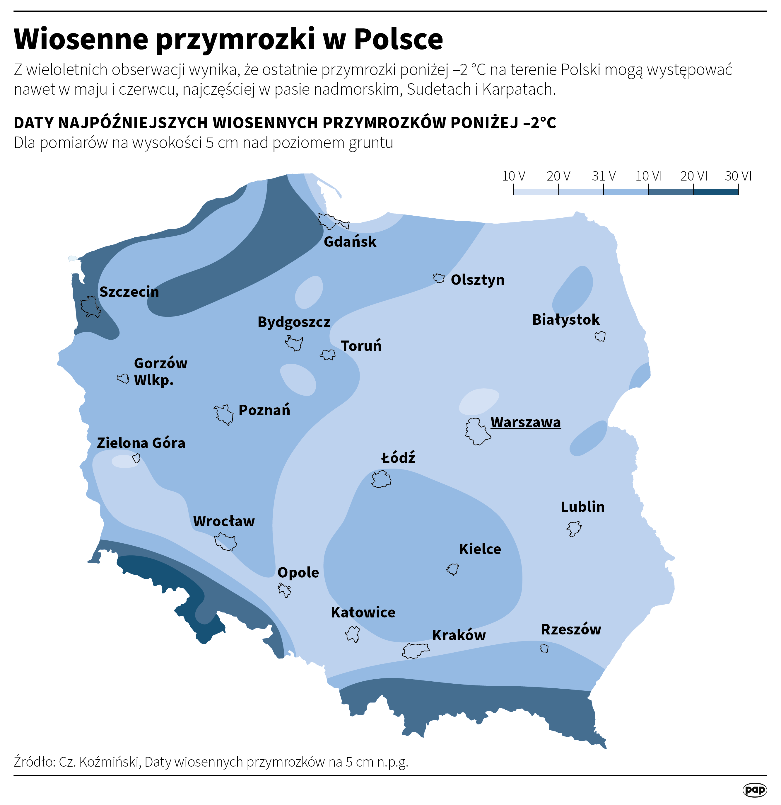 Wiosenne przymrozki w Polsce
