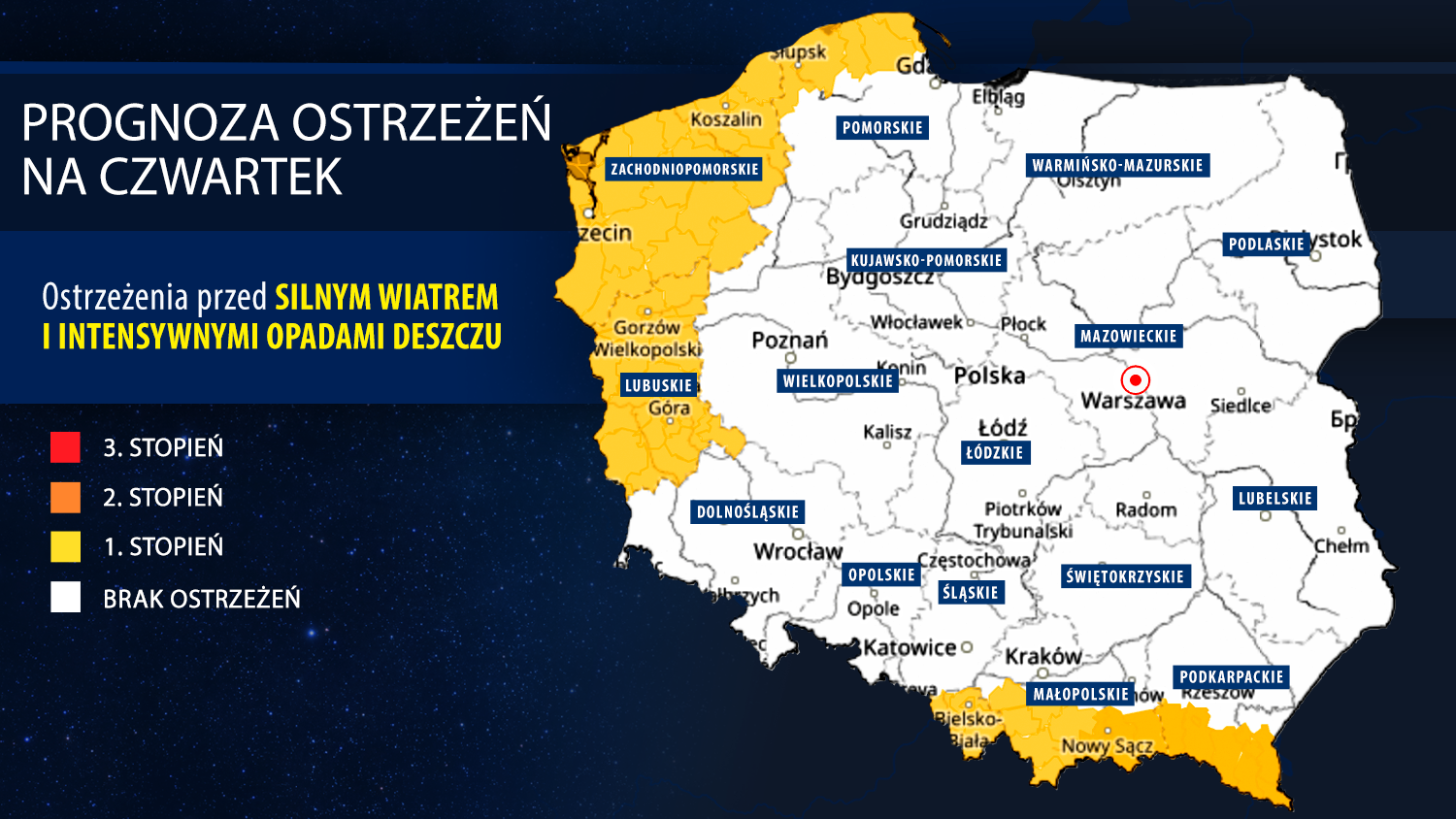 Prognoza zagrożeń na czwartek