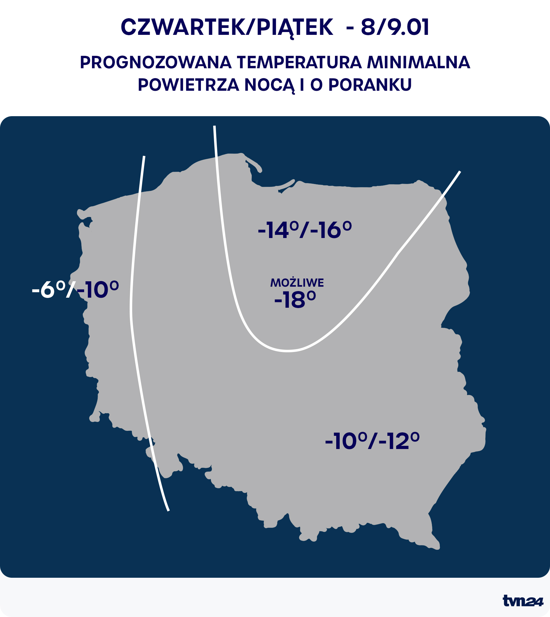 Mróz w Polsce. Temperatura powietrza - 8/09.01