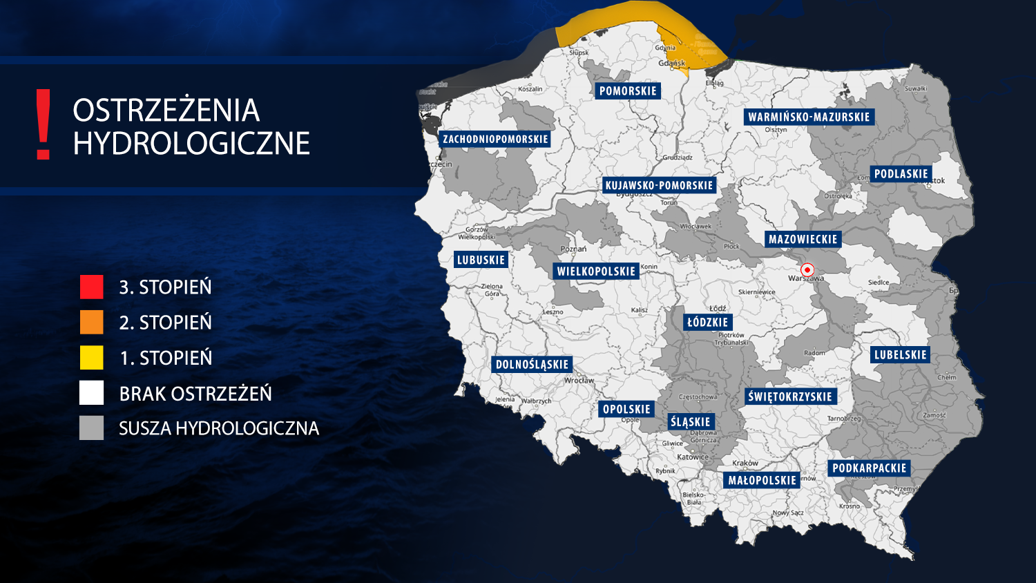 Ostrzeżenia hydrologiczne IMGW przed gwałtownymi wzrostami stanów wody