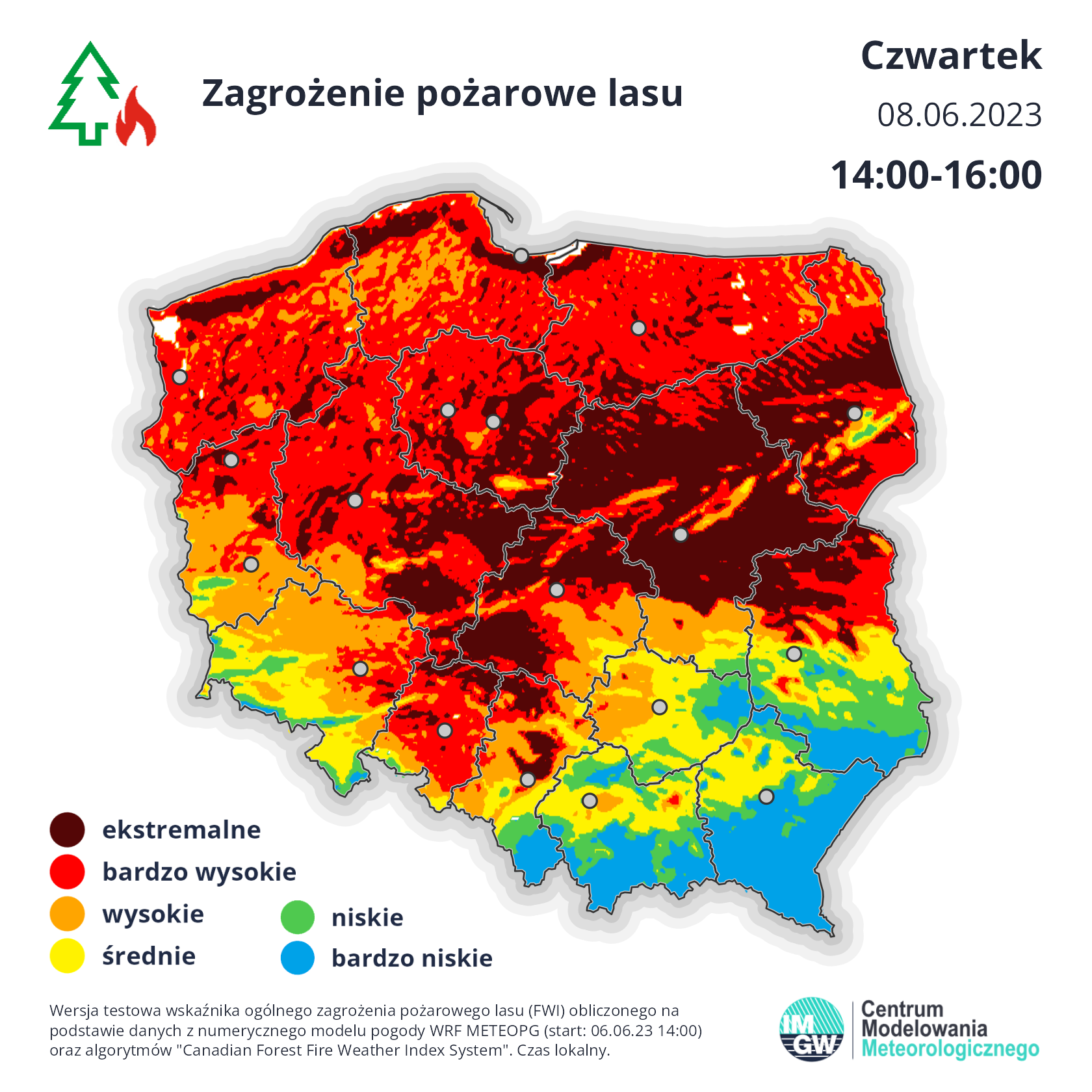 Zagrożenie pożarowe w lasach w czwartek po południu