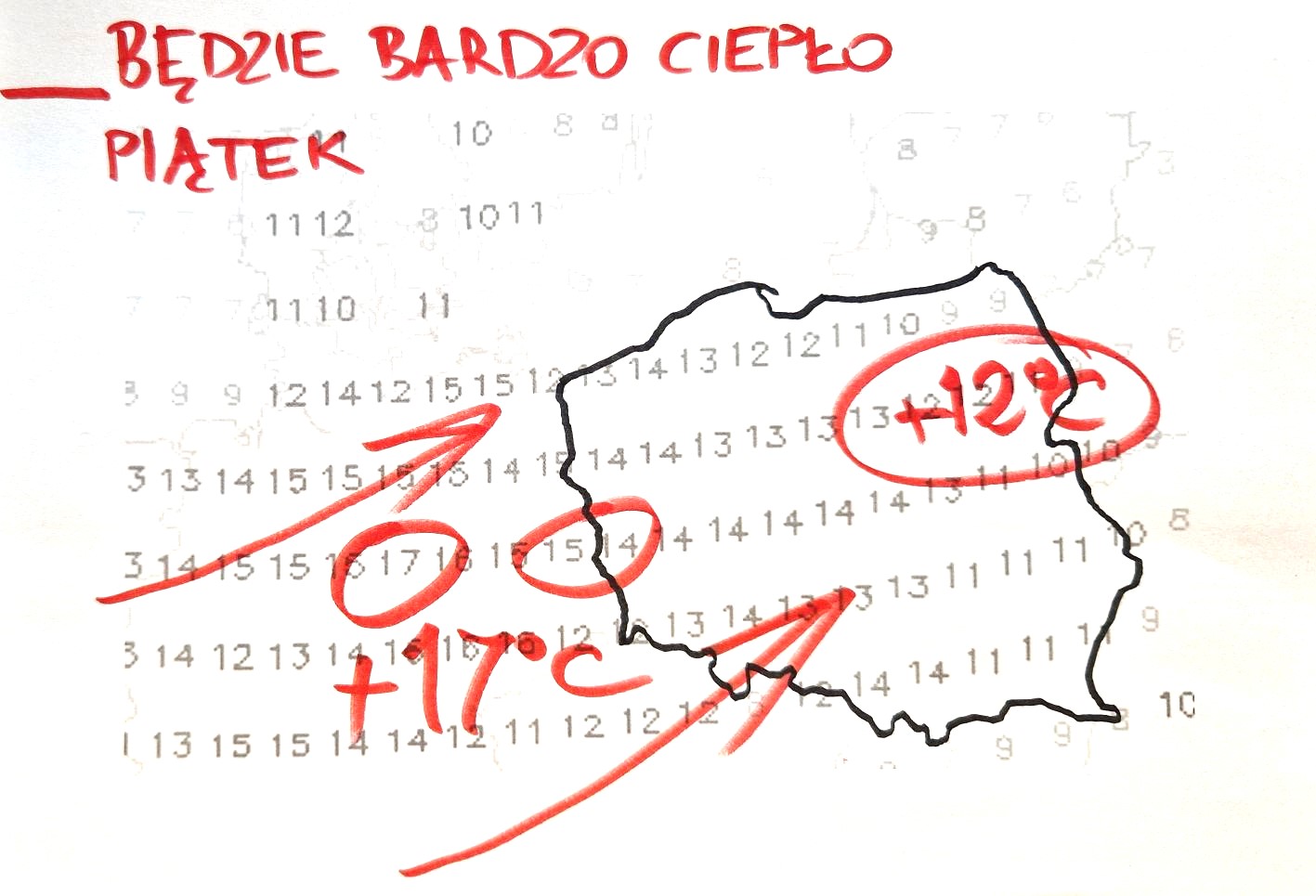Prognozowana temperatura na piątek 16.02