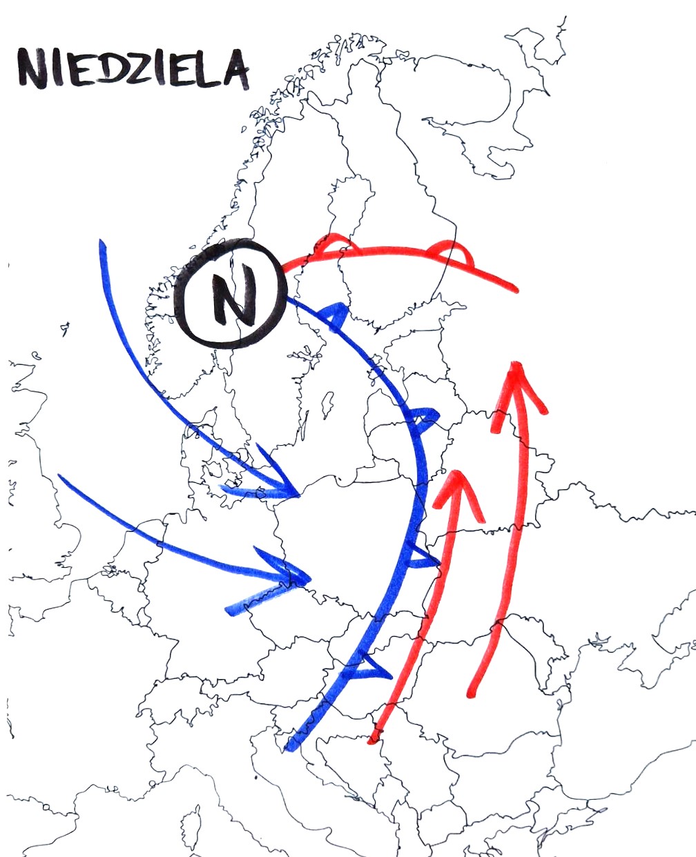 Sytuacja pogodowa nad Europą w niedzielę