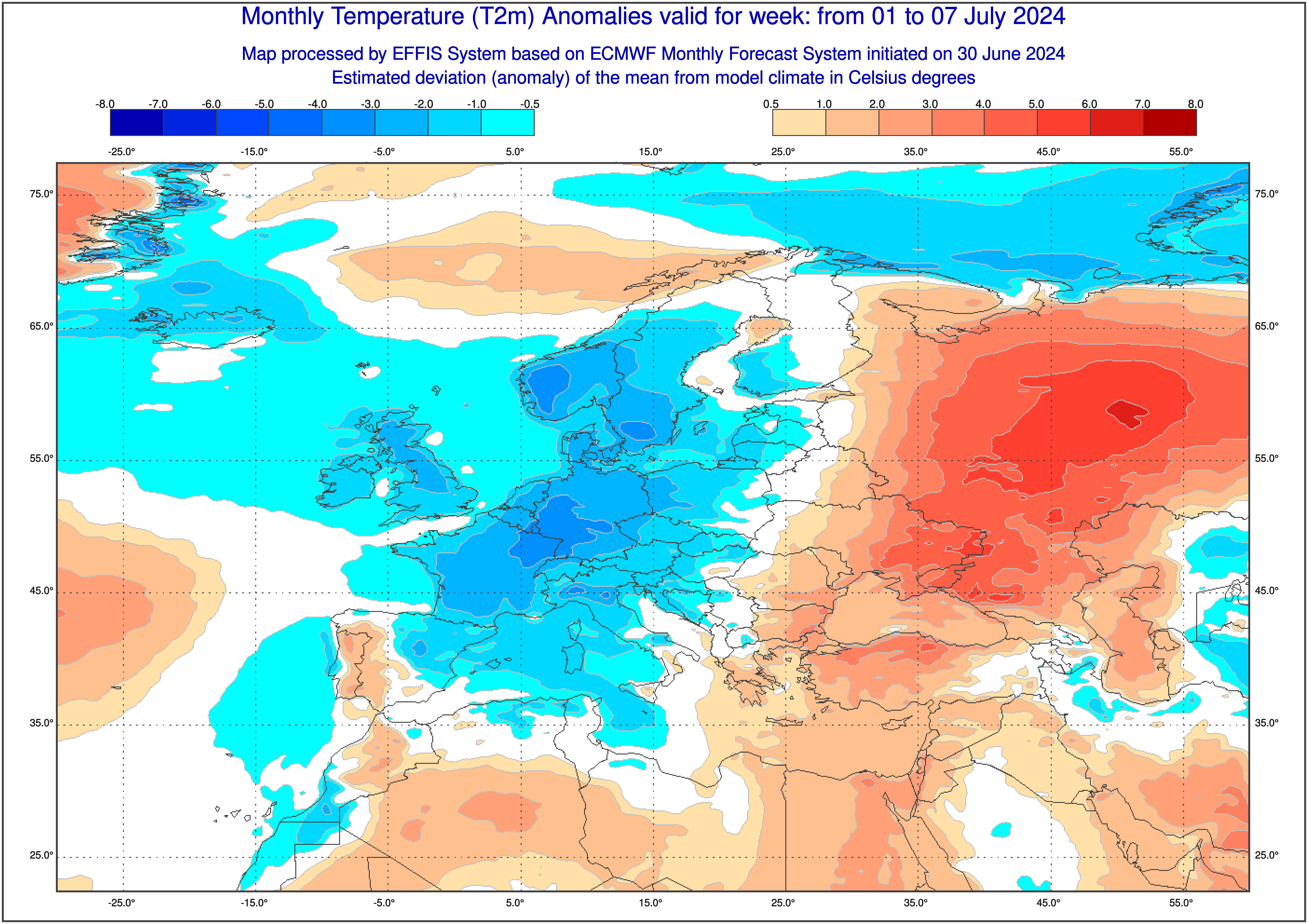 Fala chłodu do 7 lipca, prognozowane odchylenie temperatury na minus 
