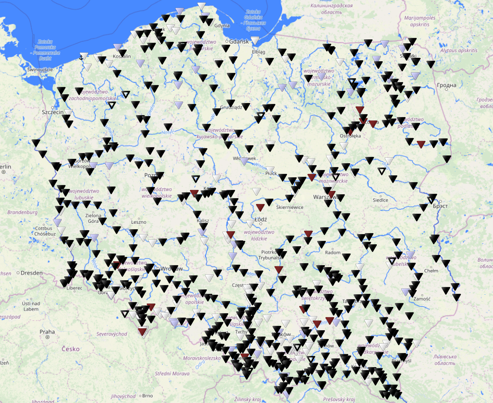 Stany wód w polskich rzekach w czwartek 3.07