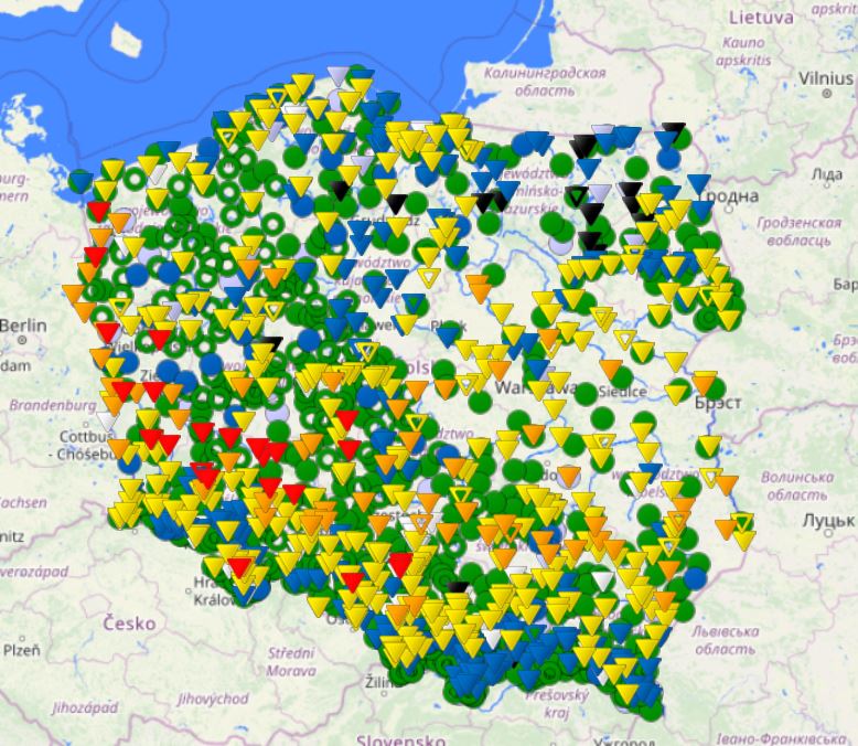 Stany wód na polskich rzekach w piątek 5.01