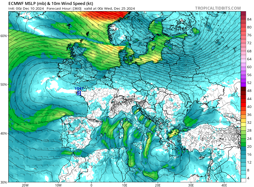 Duży gradient ciśnienia atmosferycznego w noc wigilijną