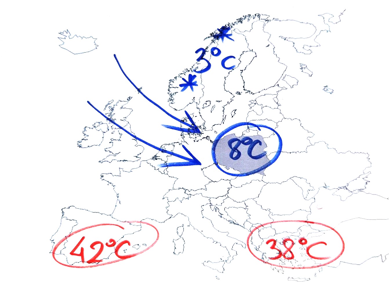 Temperatura w środę w Europie