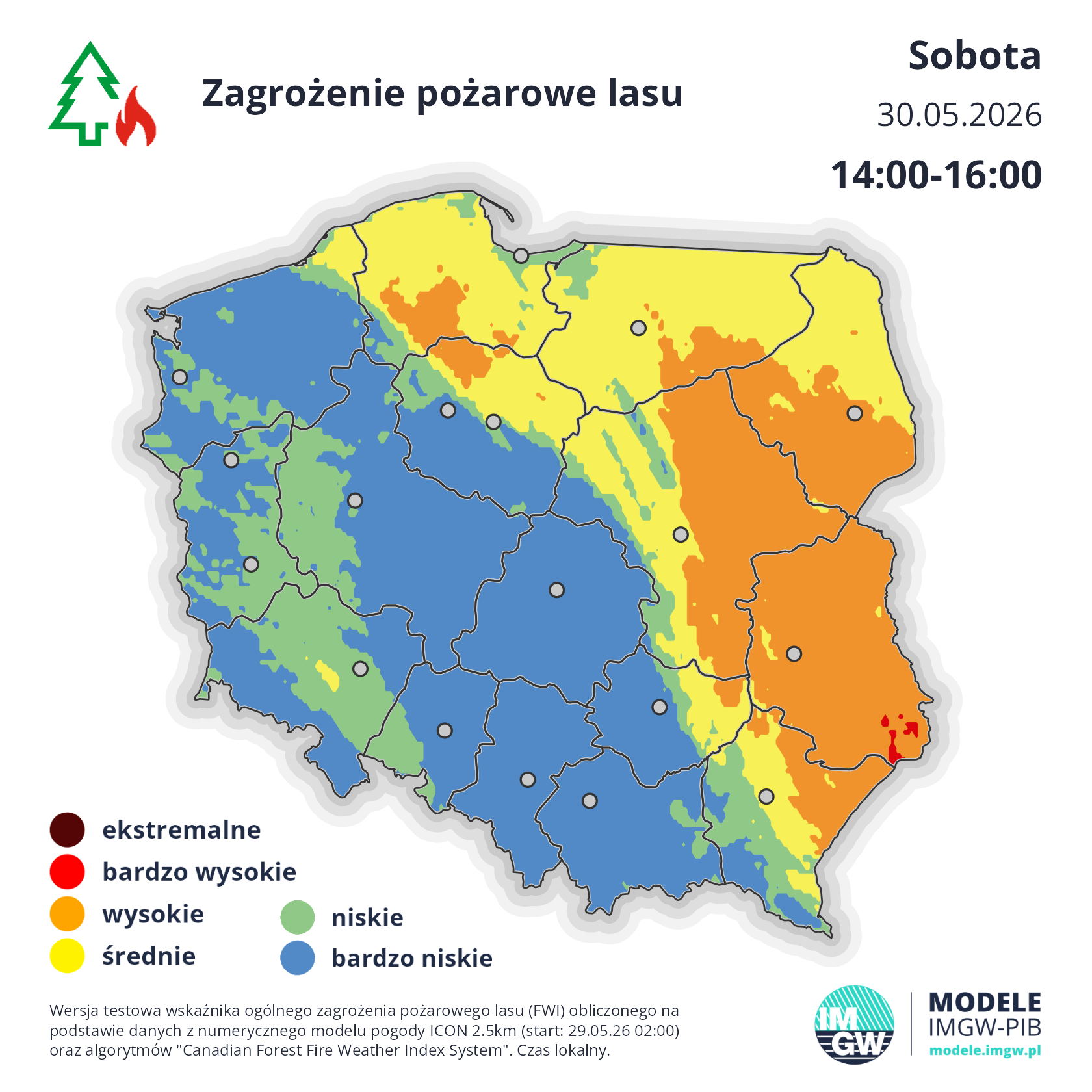 Zagrożenie pożarowe w sobotę