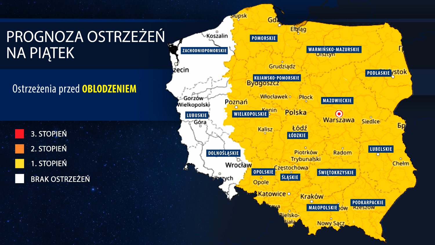 Prognoza zagrożeń IMGW na piątek