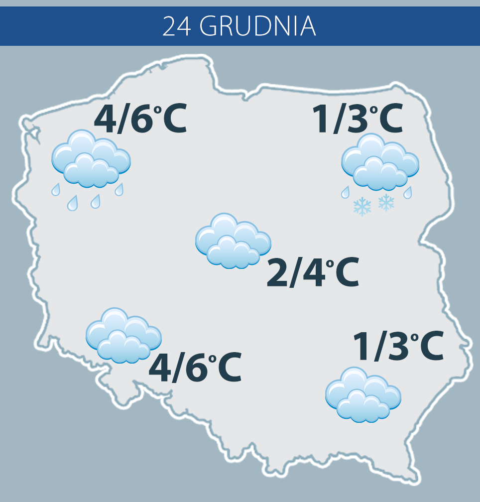 Prognoza pogody na 24 grudnia