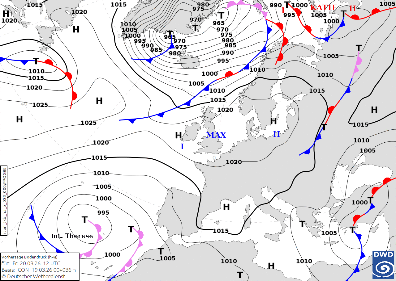 Sytuacja baryczna nad Europą