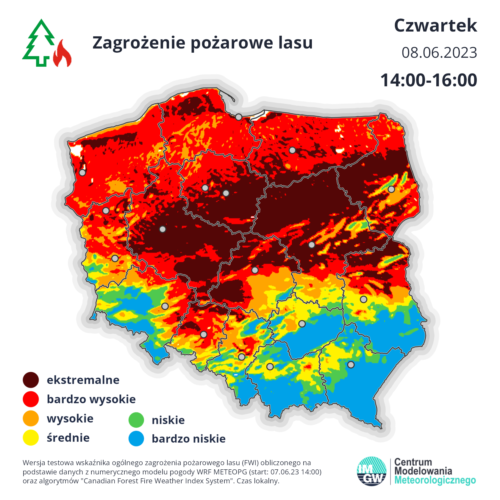 Zagrożenie pożarowe w lasach w czwartek po południu